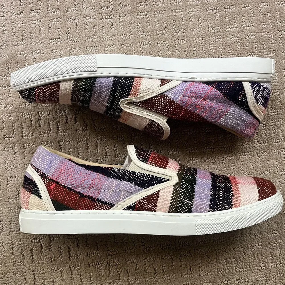 Farewell Frances PURPLE AND PINK BERBER SNEAKERS Wom Sz 10 Slip-on Eco-Friendly